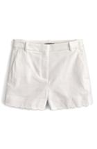 Women's J.crew Fiesta Scallop Hem Stretch Cotton Shorts - White
