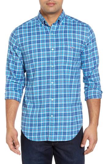 Men's Vineyard Vines Tucker Classic Fit Plaskett Creek Plaid Flannel Sport Shirt - Blue