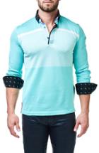 Men's Maceoo Contemporary Fit Polo With Woven Cuffs - Blue