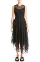 Women's Simone Rocha Asymmetrical Embroidered Tulle Dress Us / 6 Uk - Black