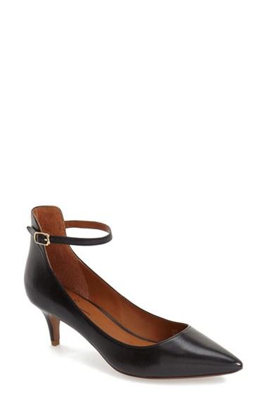 Women's Linea Paolo 'cutie' Ankle Strap Pointy Toe Pump .5 M - Black