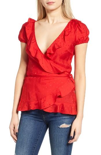 Women's For Love & Lemons Gabriella Dot Wrap Blouse
