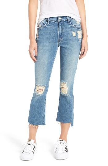 Women's Mother The Insider Step Hem Crop Bootcut Jeans - Blue