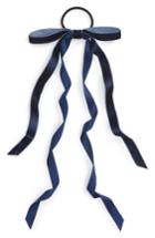 Cara Velvet & Satin Bow Ponytail Holder, Size - Blue