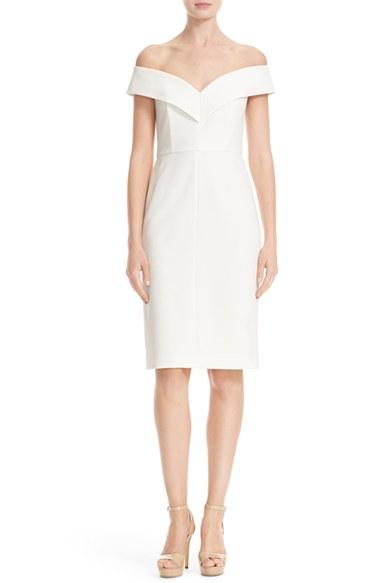 Women's Alice + Olivia Luana Off The Shoulder Sheath Dress - Ivory