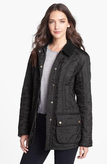 Women's Barbour 'beadnell' Quilted Jacket Us / 10 Uk - Black