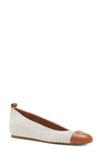 Women's Ed Ellen Degeneres Lilliane Cap Toe Ballet Flat M - White