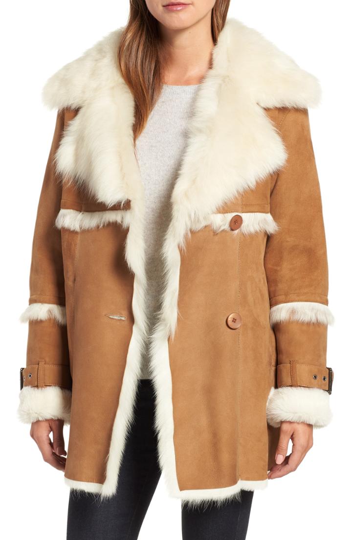 Women's Hiso Genuine Toscana Shearling Jacket - Brown