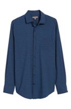 Men's Peter Millar Townson Regular Fit Mini Camo Performance Sport Shirt, Size - Blue