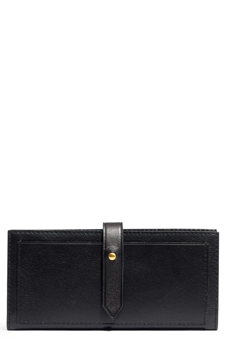Women's Madewell New Post Leather Wallet - Black