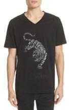 Men's Pierre Balmain Embroidered Tiger T-shirt Eu - Black