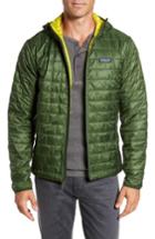 Men's Patagonia Nano Puff Hooded Jacket, Size - Green