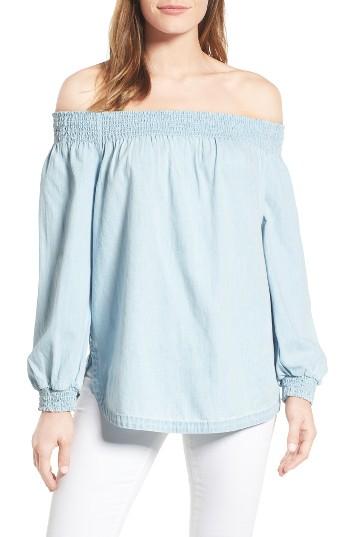 Women's Caslon Chambray Off The Shoulder Top