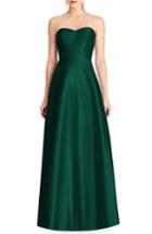 Women's Alfred Sung Strapless Sateen Gown - Green