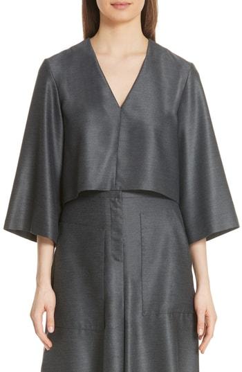 Women's Tibi Bell Sleeve Drape Top - Grey