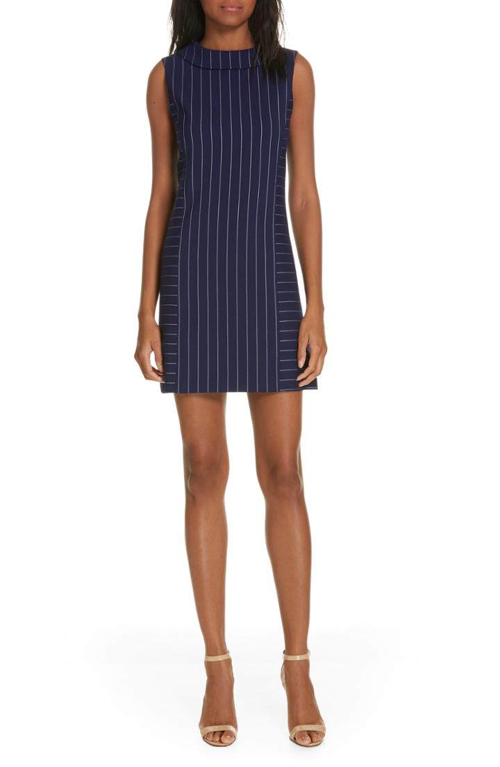 Women's Alice + Olivia Corine Stripe Shift Dress - Blue