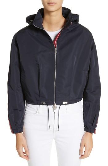 Women's Moncler Zirconite Crop Hooded Coat - Blue
