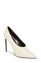 Women's Saint Laurent Teddy Pointy Toe Pump .5us / 36.5eu - Ivory