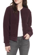Women's Marc New York Teddy Fleece Bomber Jacket - Coral