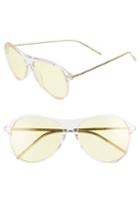 Women's Bonnie Clyde Godspeed 58mm Aviator Sunglasses - Clear/ Yellow