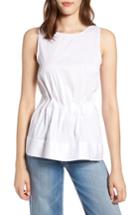 Women's Halogen Tucked Waist Shell - White