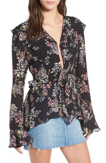 Women's Stone Cold Fox Connery Silk Blouse - Black