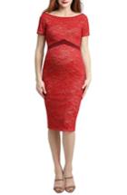 Women's Kimi & Kai Lace Body-con Maternity Dress - Red