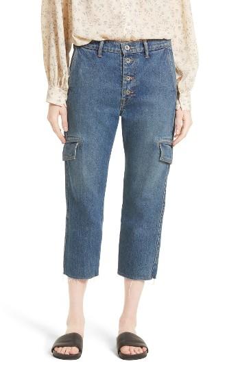 Women's Vince Drop Slouch Cargo Jeans - Blue