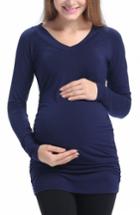 Women's Kimi And Kai Maggie V-neck Maternity Tee - Blue