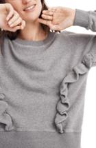 Women's Madewell Ruffle Sweatshirt, Size - Grey
