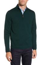 Men's Nordstrom Men's Shop Quarter Zip Wool Pullover, Size - Green