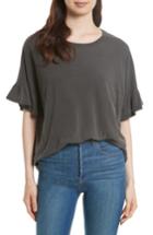 Women's The Great. The Ruffle Sleeve Tee - Black