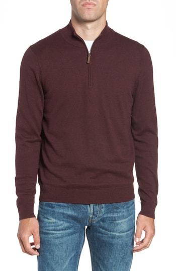 Men's Nordstrom Men's Shop Half Zip Cotton & Cashmere Pullover - Red