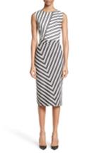 Women's Altuzzara Desdemona Stripe Stretch Wool & Cotton Sheath Dress Us / 38 Fr - Black