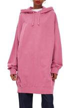 Women's Topshop Peace Sign Velour Hoodie Us (fits Like 0) - Pink