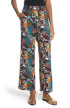 Women's Veronica Beard Eira Print Wide Leg Pants - Blue