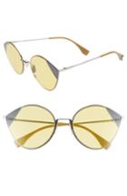 Women's Fendi 60mm Cat Eye Sunglasses - Silver/ Gold