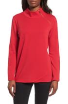 Women's Chaus French Terry Zip Pullover - Red