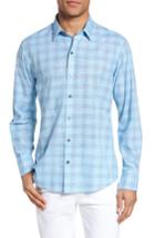 Men's Zachary Prell Colin Trim Fit Plaid Sport Shirt - Blue