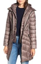 Women's Bernardo Glossy Quilted Walker Coat, Size - Beige