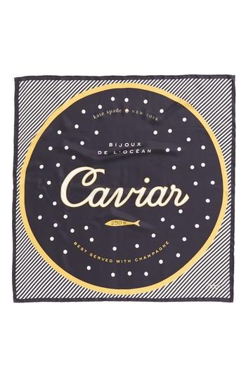 Women's Kate Spade New York Caviar Silk Square Scarf, Size - Black