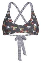 Women's Bca Mixed Print Bikini Top - Black