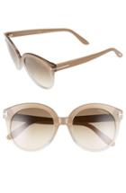 Women's Tom Ford 'monica' 54mm Retro Sunglasses - Beige/ Gradient Smoke