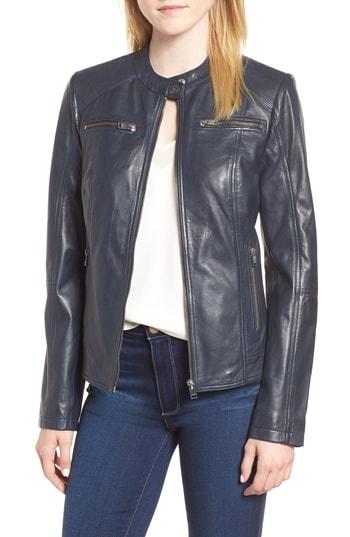 Women's Lamarque Trapunto Detail Racer Jacket - Blue