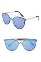 Women's Nem Matisse 55mm Cat Eye Sunglasses - Black W Blue Tinted Lens