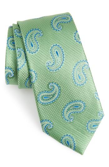 Men's Nordstrom Men's Shop Jerome Paisley Silk Tie, Size - Green