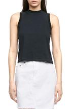 Women's Rag & Bone/jean Slub Cotton Mock Neck Tank, Size - Black