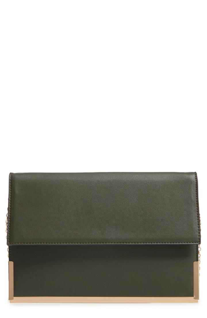 Yoki Bags Flat Faux Leather Clutch - Green