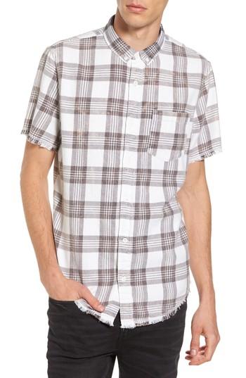 Men's The Rail Bleach Plaid Shirt, Size - White