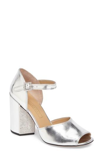 Women's Marc Jacobs Kasia Embellished Ankle Strap Sandal Us / 36eu - Grey
